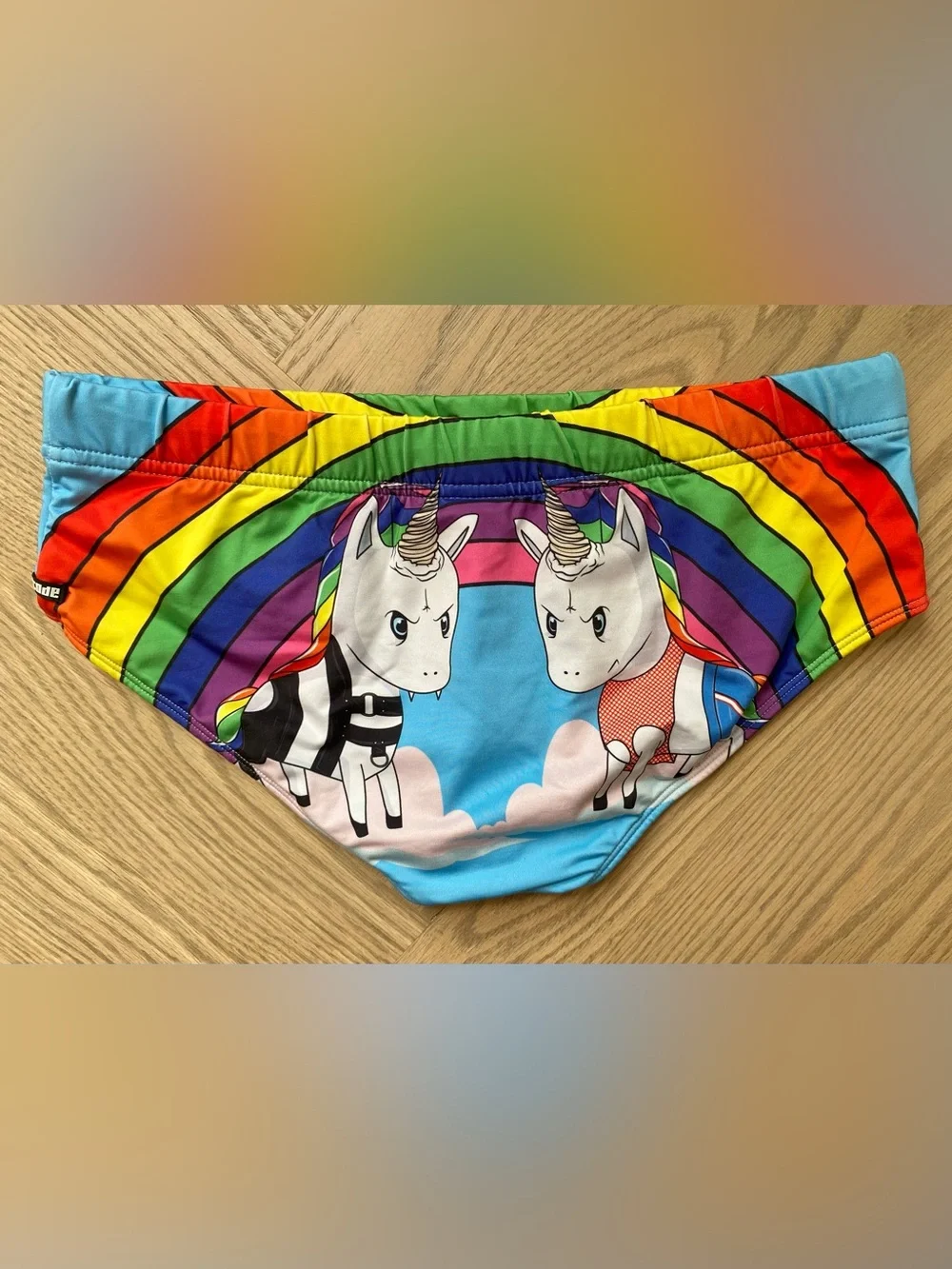 Proud Rainbow Men's Swim Trunks in Light Blue